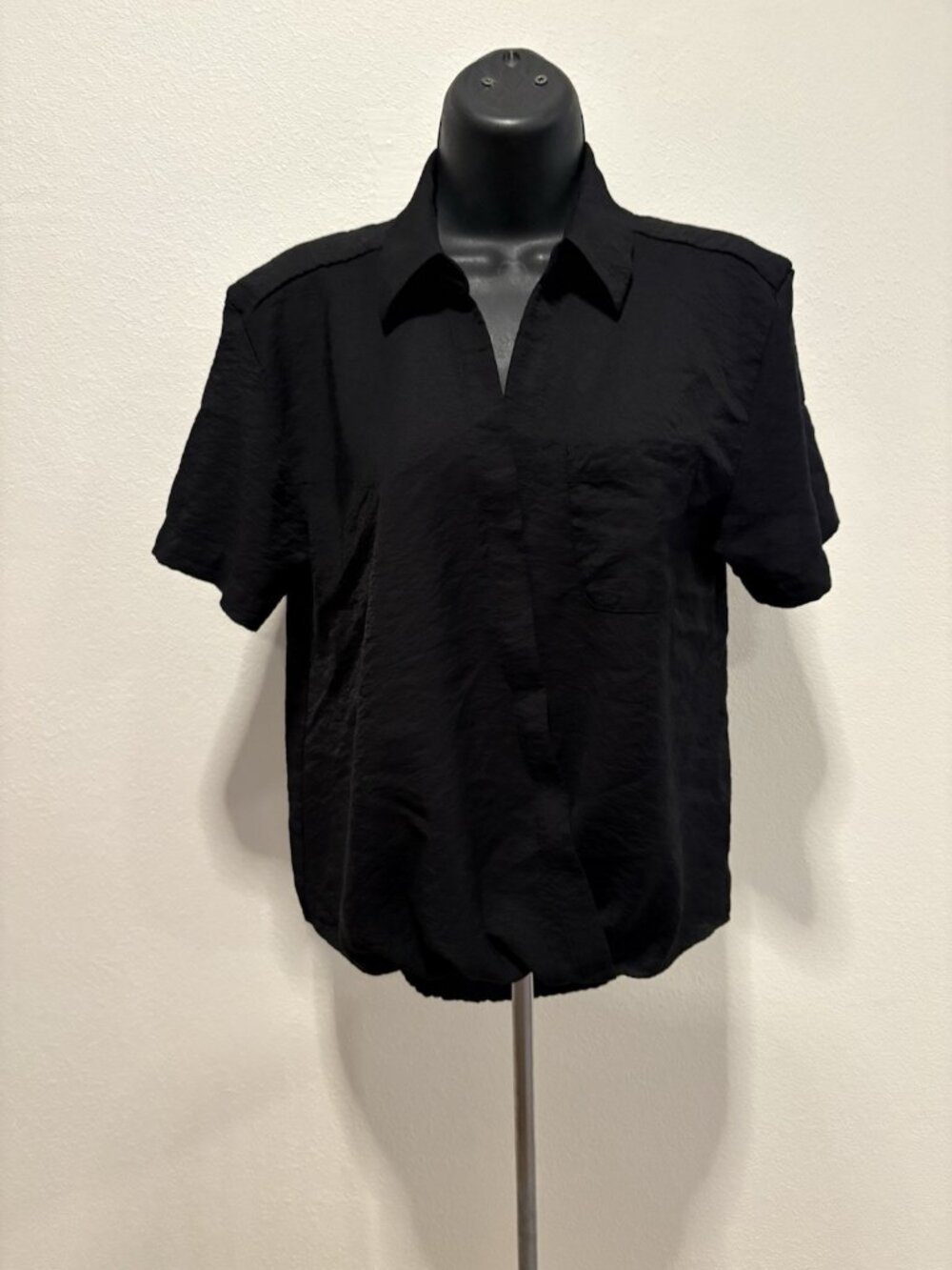 Simply Vera Top Blouse  Women XL button down Collard Short Sleeve Casual Summer